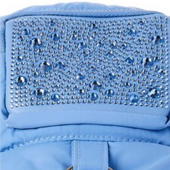 Cute bejeweled bling Blue Puffer Bucket‎ Hat with zippered pocket new - Picture 5 of 10